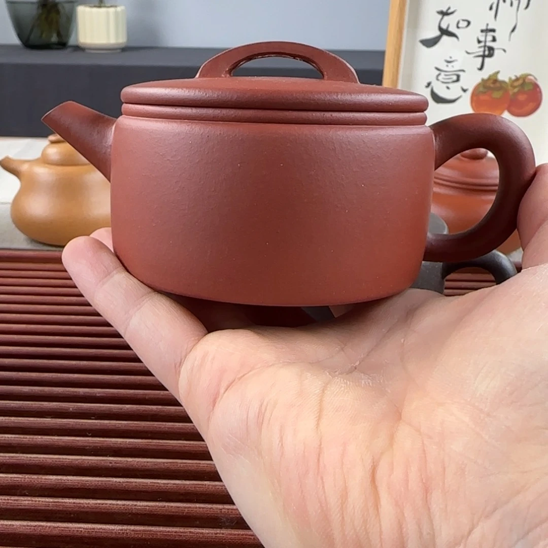 紫砂茶壶微瑕红皮龙汉瓦