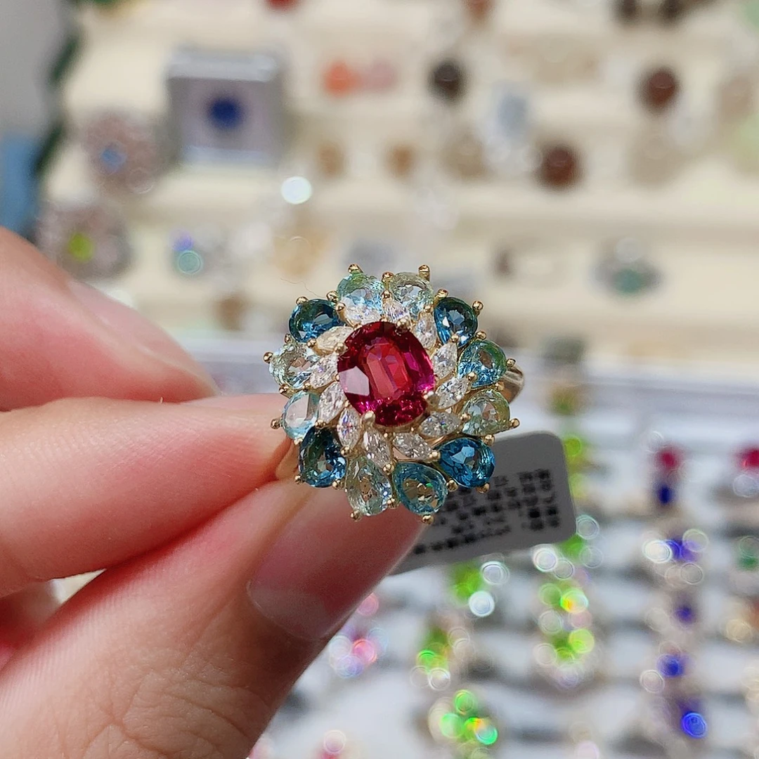 银S925镶嵌托帕石戒指戒指