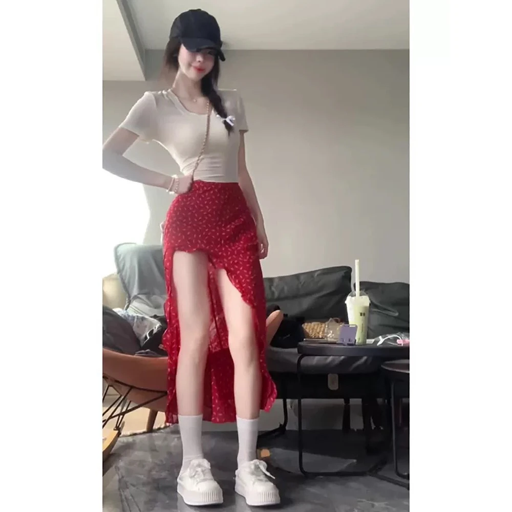 《头头女装》超好看连衣裙子女新款不规则包臀长裙套装#11109