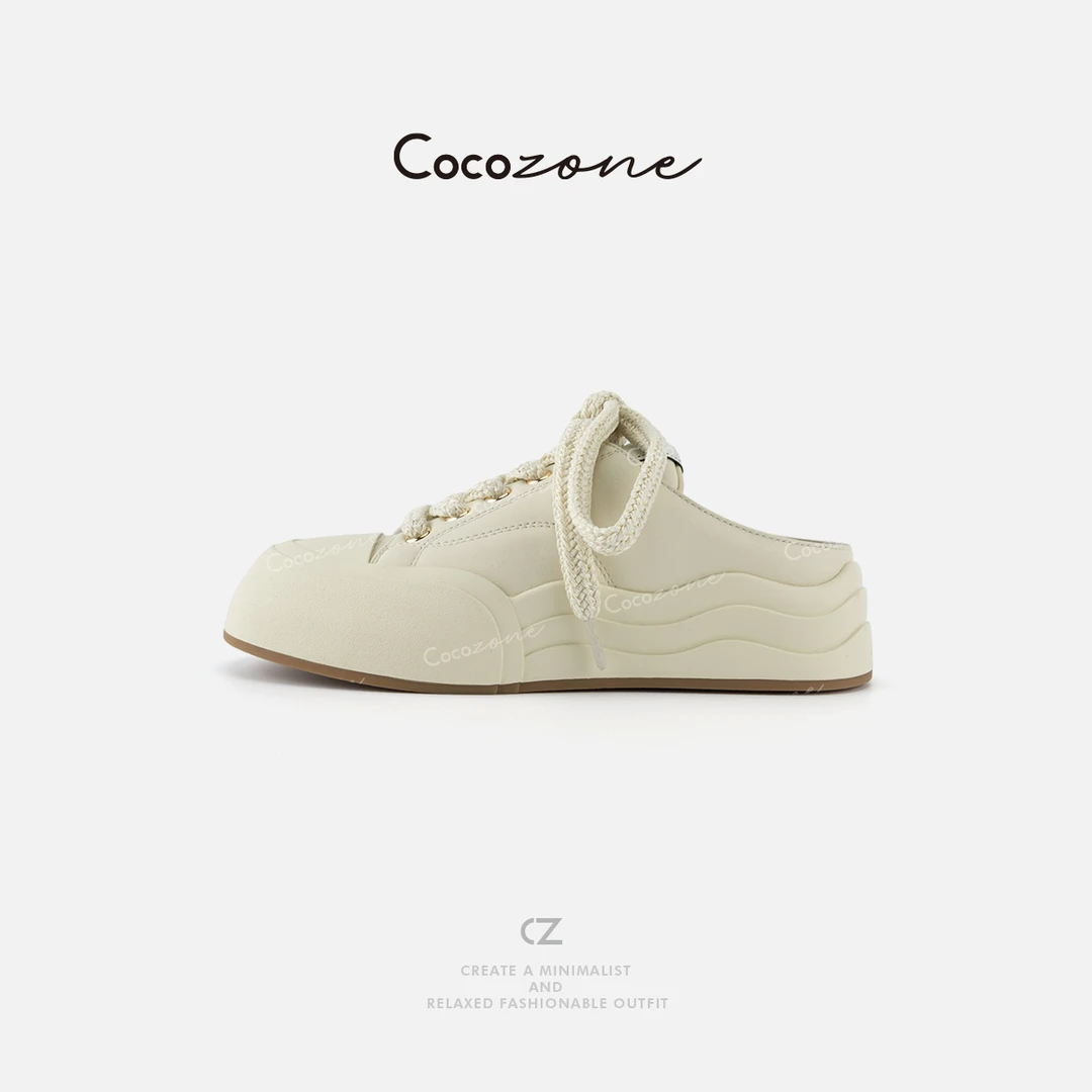 COCO ZONE 刘一一  纯色日常街头风简约一脚蹬休闲鞋 CD2A1164