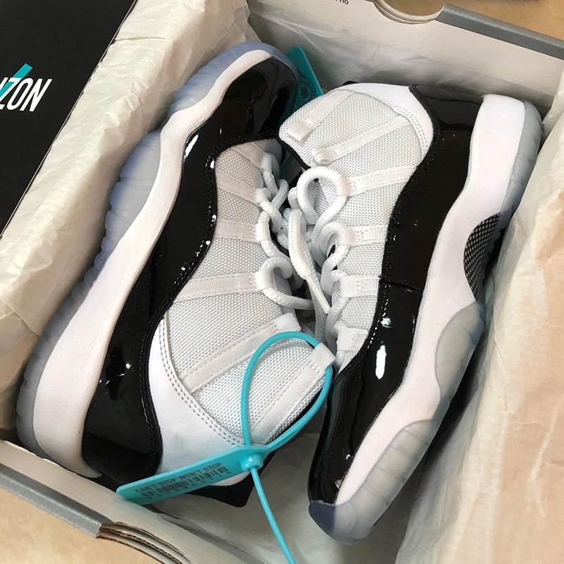 aj11康扣男女鞋冬季莆田纯源正品高帮大魔王联名透气篮球板鞋牛皮