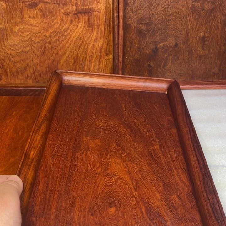 彭***林绒质木大国紫檀茶盘文盘