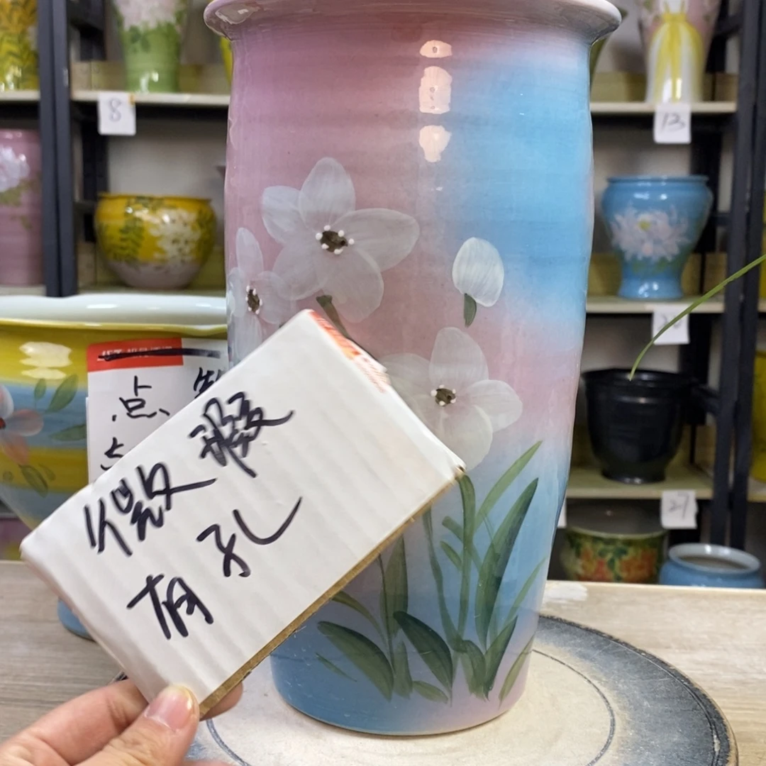 景德镇手工手绘陶瓷花盆