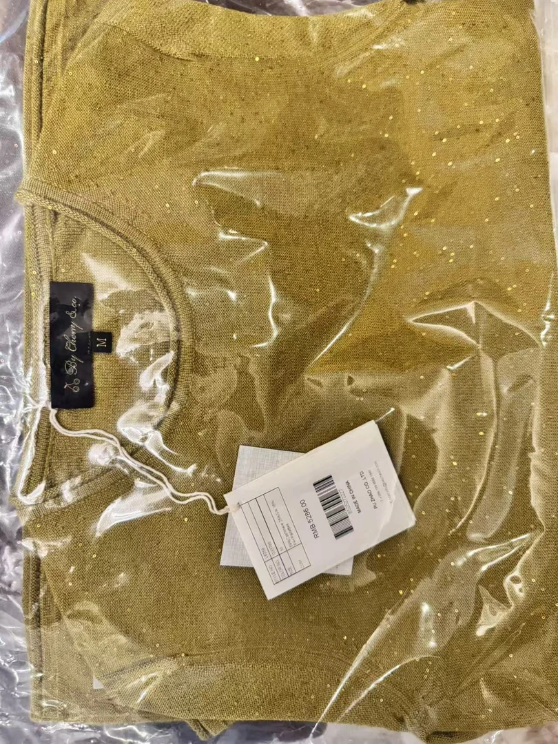 【静奢系列】Cariaggi意大利进口花式纱真丝羊绒珠片圆领上衣