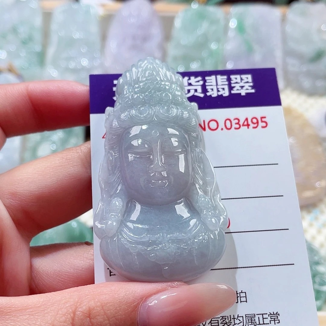 翡翠未镶嵌颈饰观音首