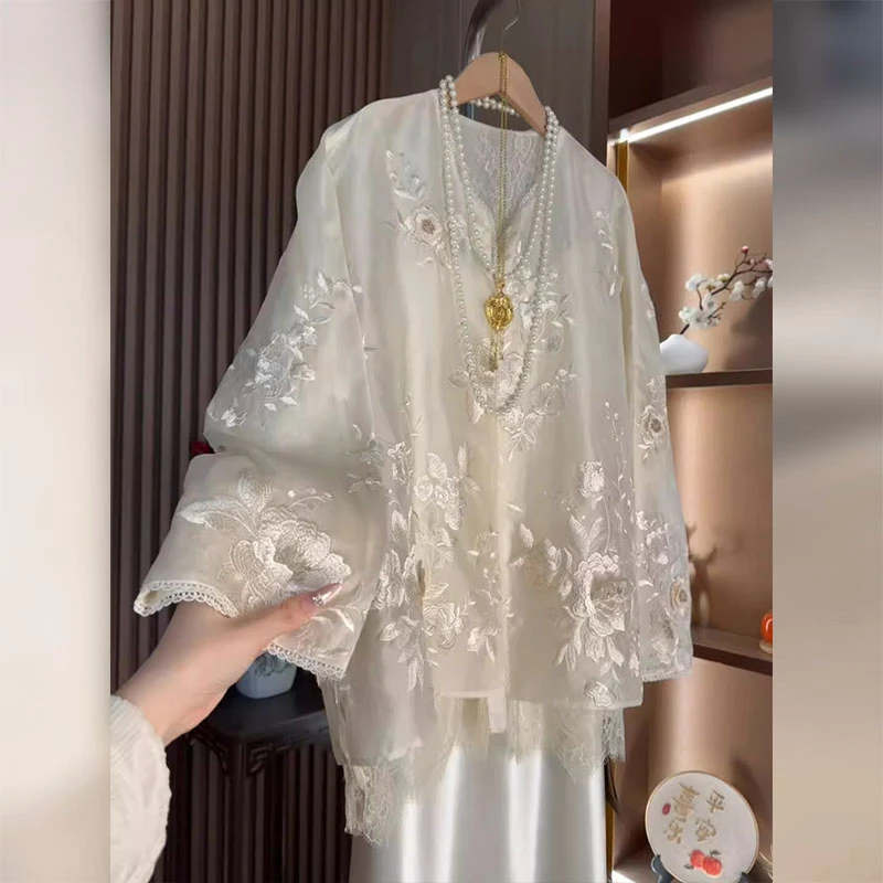 新中式女装中国风穿搭一整套清冷感禅意风套装连衣裙2025夏季新款