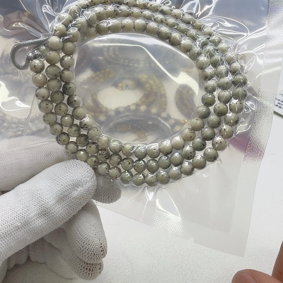 星月菩提吊坠21梵天糯冰大眼睛双留白稀星6圆108