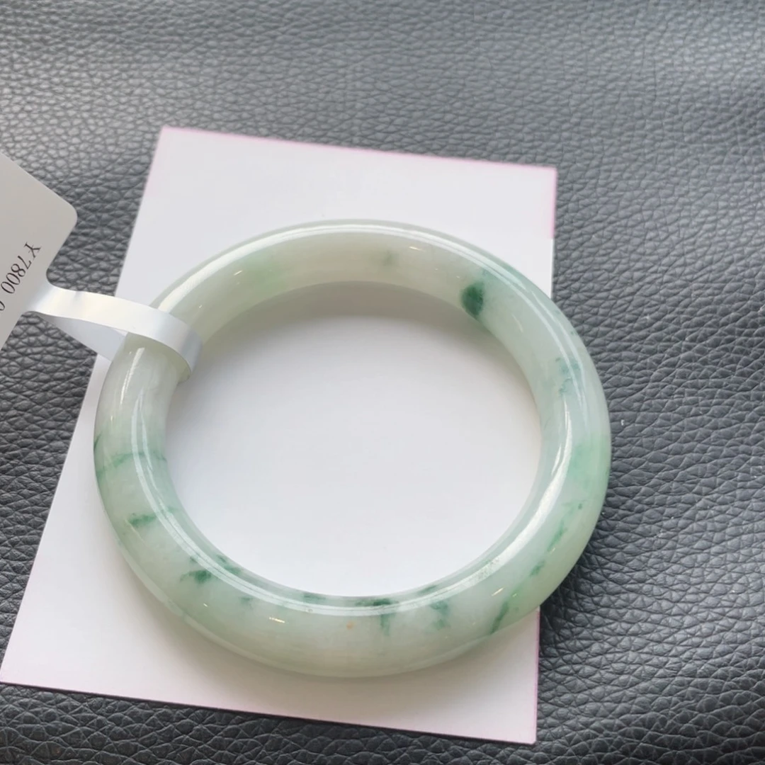 翡翠未镶嵌手镯13号54.8圆条有纹