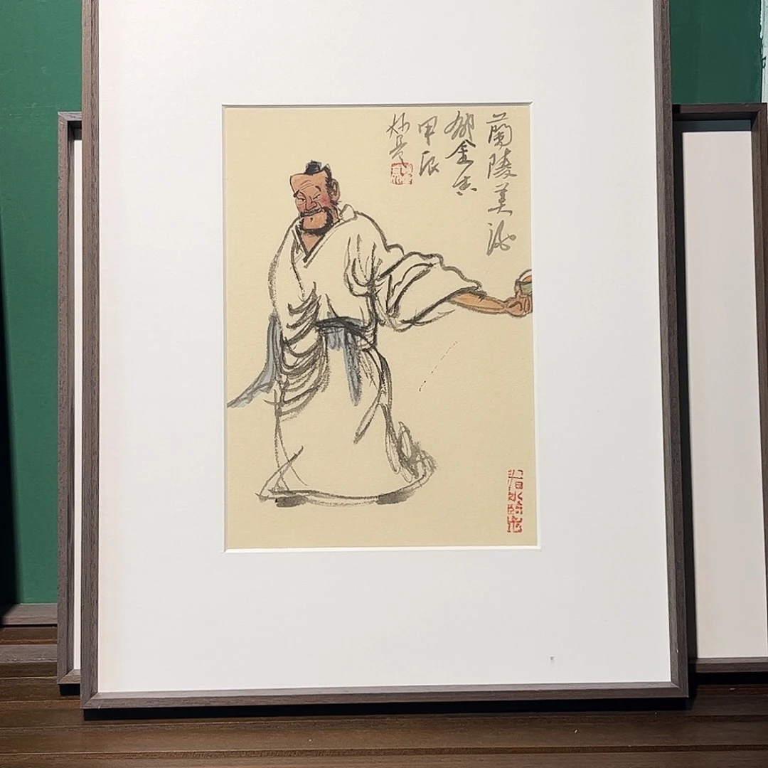 国画董亮带框精装裱