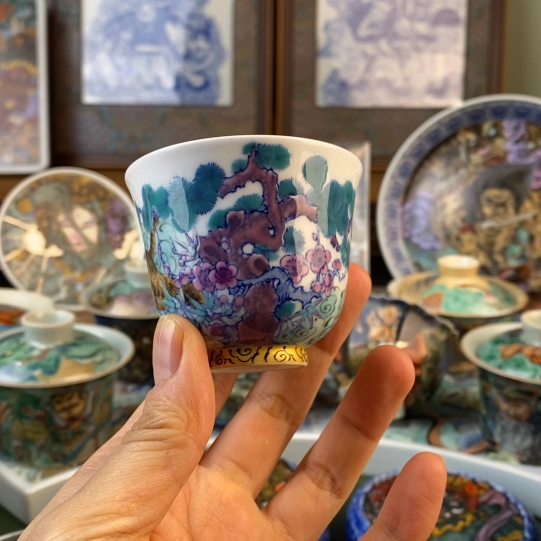 全手绘手工胎陶瓷杯