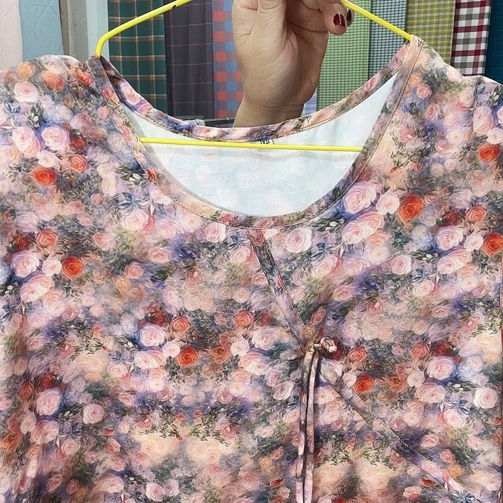 莫代尔纤维棉灰玫瑰国风睡裙，小号90到135