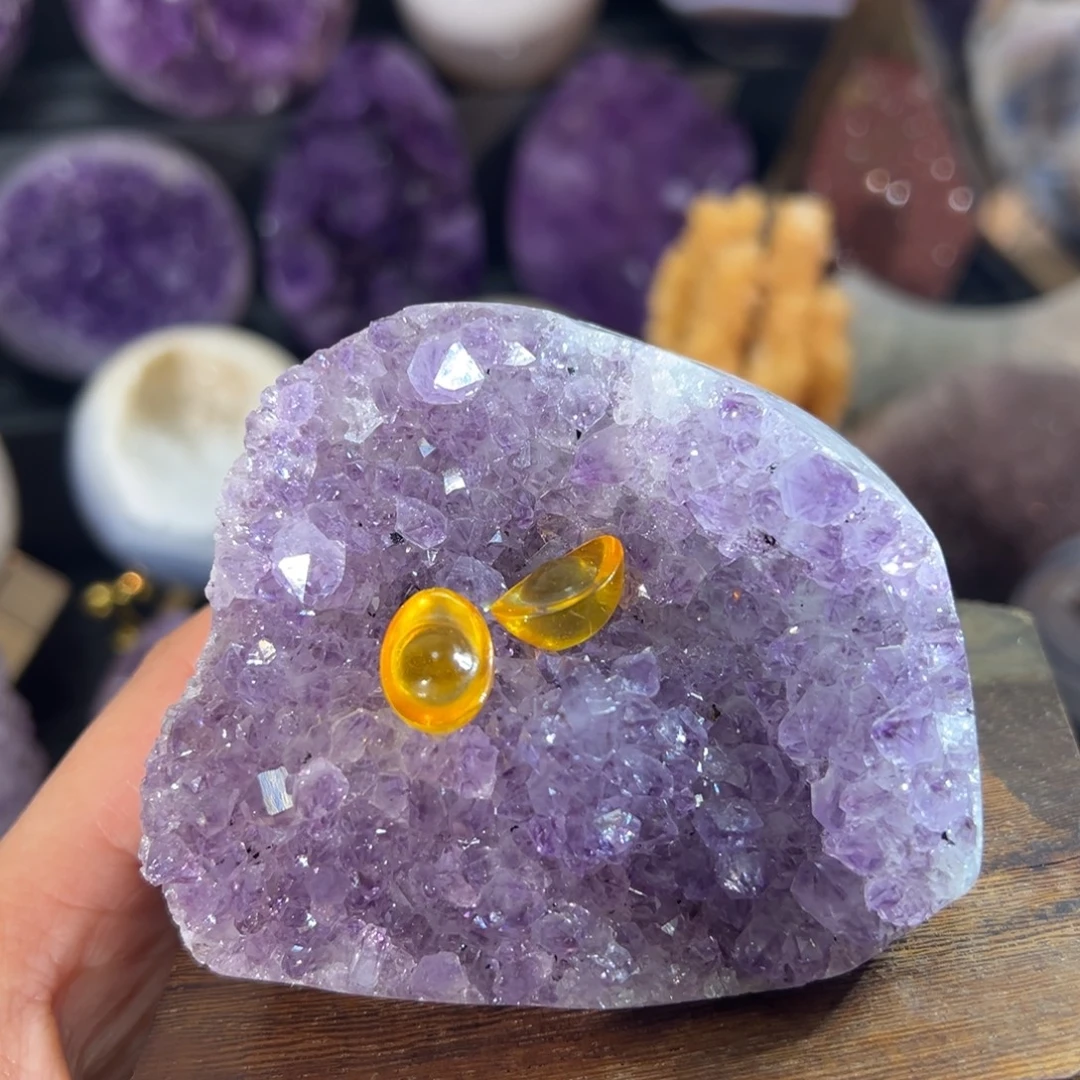 紫晶未镶嵌珠宝半成品14仙紫色