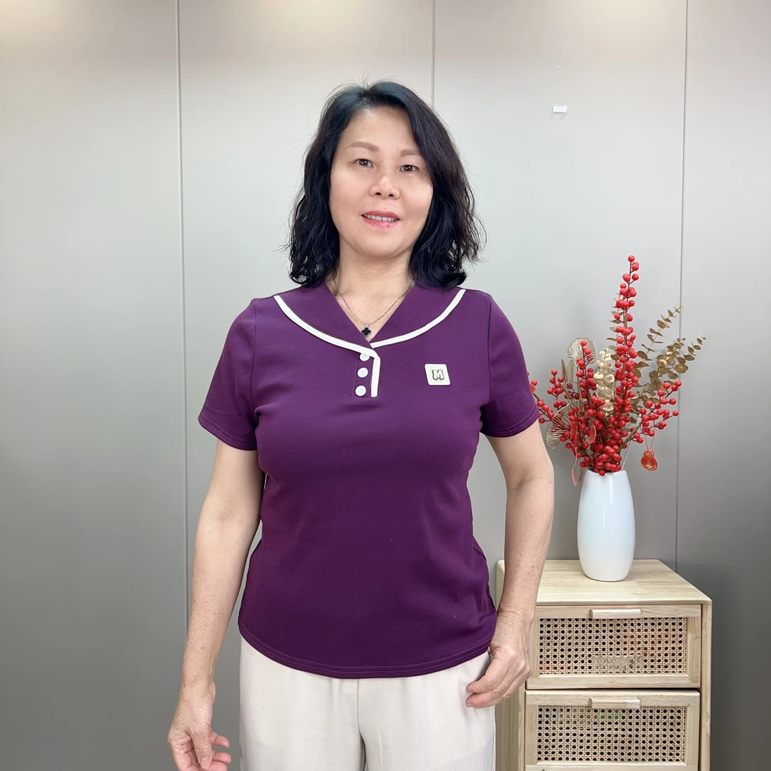 2025新款短袖海军领T恤短袖棉t恤女休闲气质针织半袖时尚女士