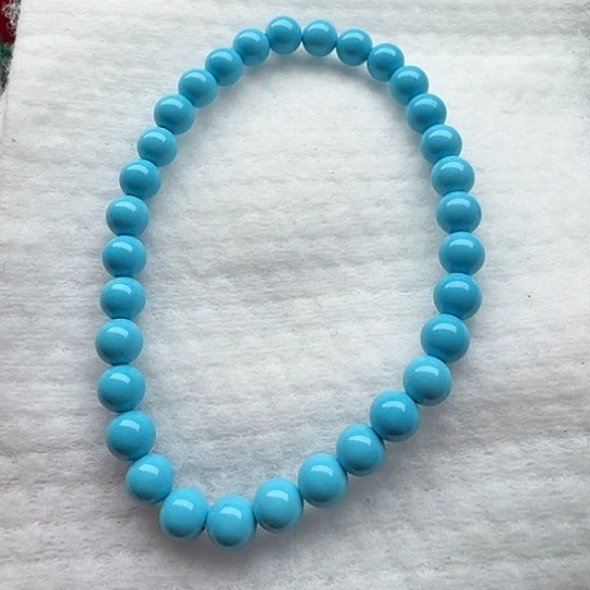 尺寸：6左右蓝圆珠手串