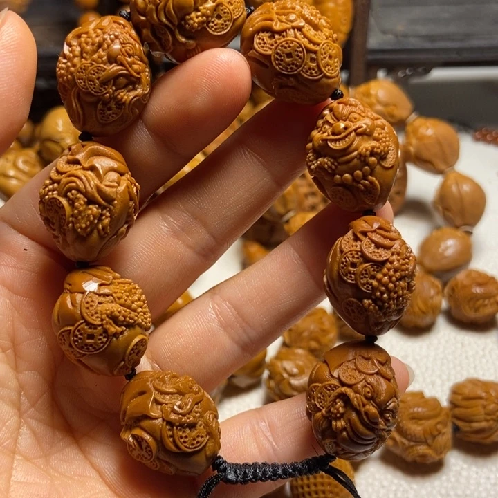 【闪购商品】橄榄核手串/手链闹*钱袋金蟾