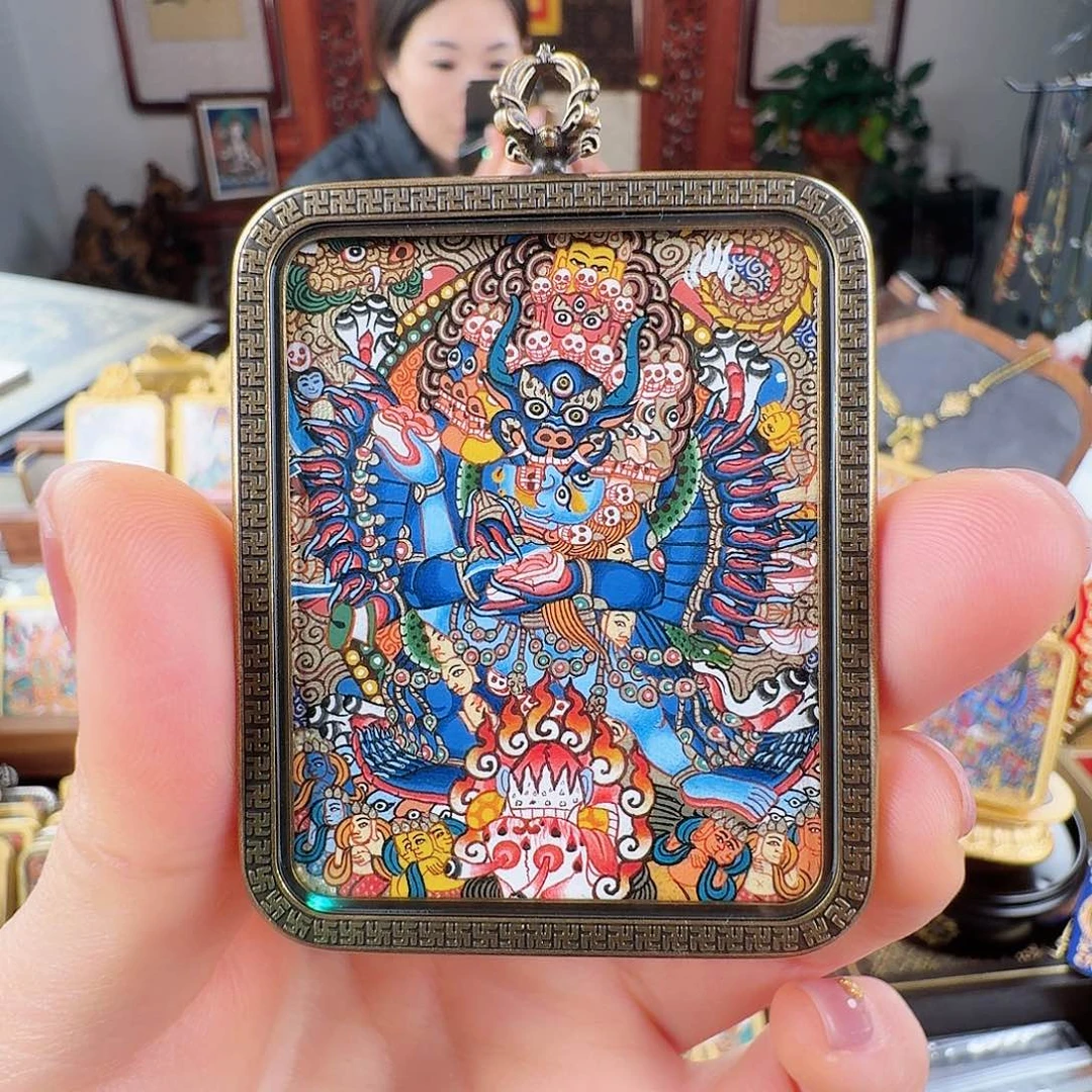 吊坠热贡纯手绘唐卡