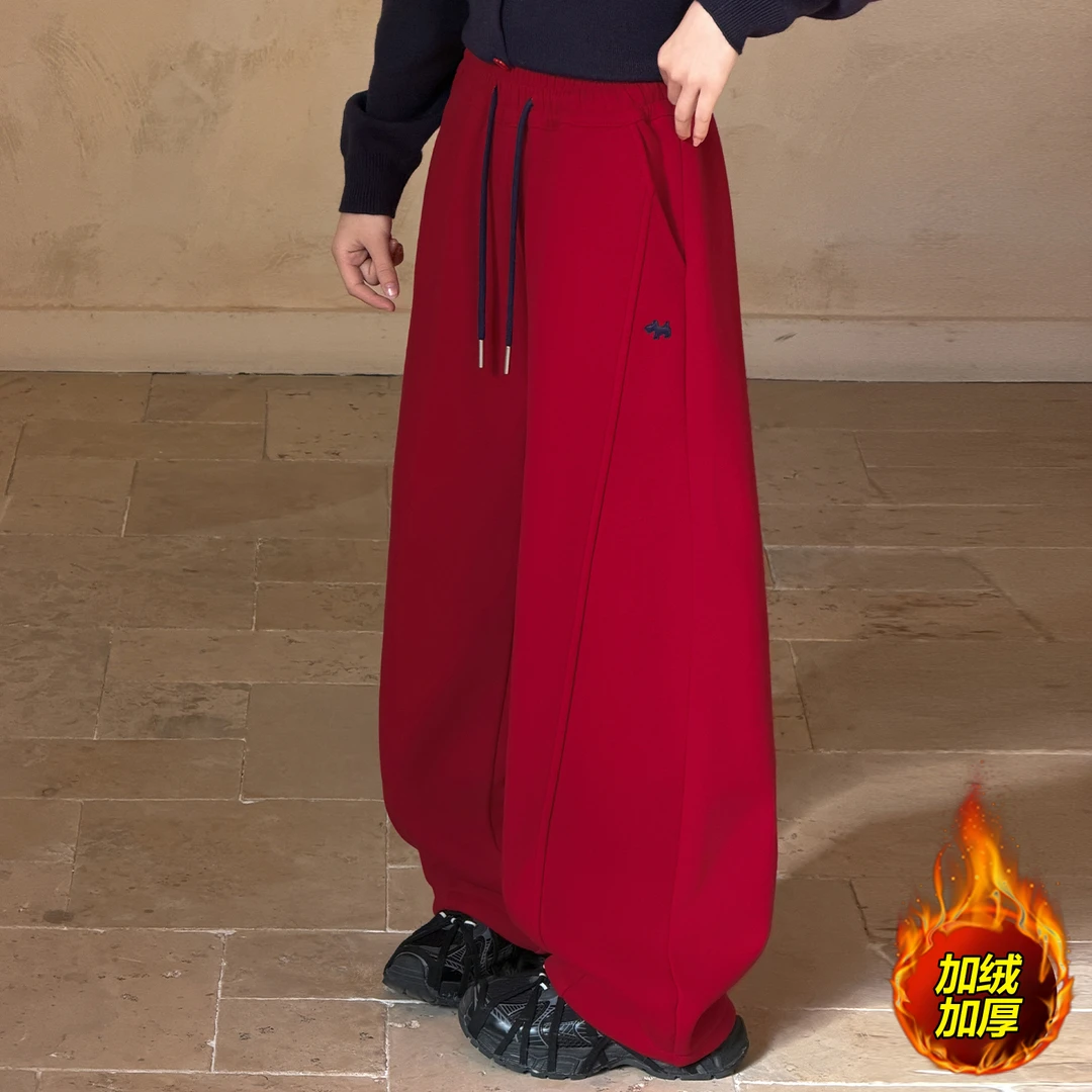 女童冬季加绒裤子儿童新款洋气加厚休闲裤中大童女孩冬款百搭卫裤