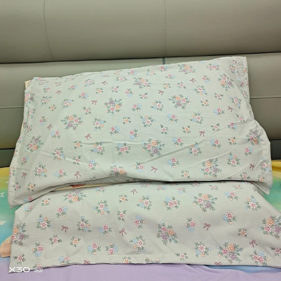 【103】加厚枕套48*74一对装 【陌上花韵-灰167】
