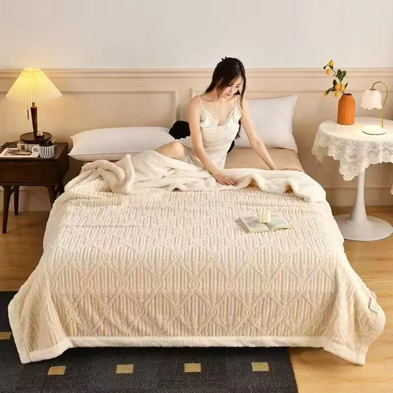 F021 塔芙绒加厚单人盖毯 云白150*200春秋冬柔软保暖舒适亲肤