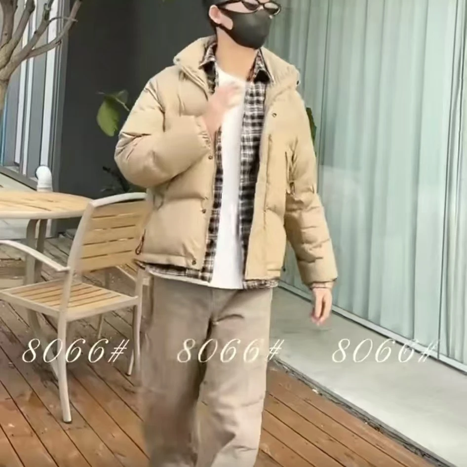 冬季连帽免烫假两件网红立领宽松短款外穿休闲