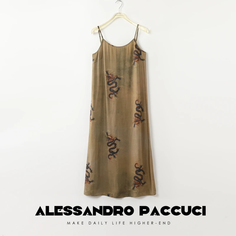 【微瑕疵不支持退换】洛哥42019LL 人丝吊带连衣裙