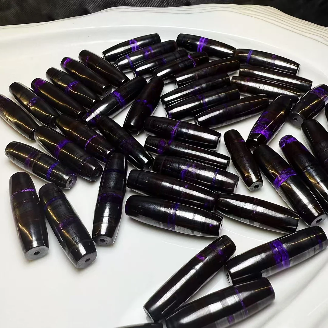 【皇后甄选】S001 丝绒紫桶珠单珠吊坠-多样性发一