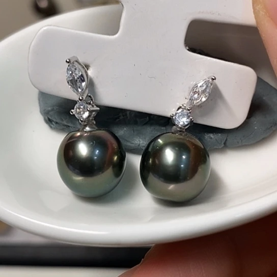 银S925镶嵌海水珍珠耳饰10.45