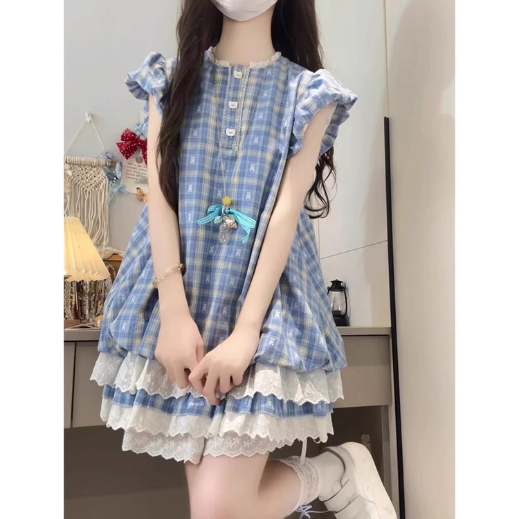 公主裙女童吊带连衣裙洋气裙子泡泡袖儿童大童夏季蛋糕裙新款爆款