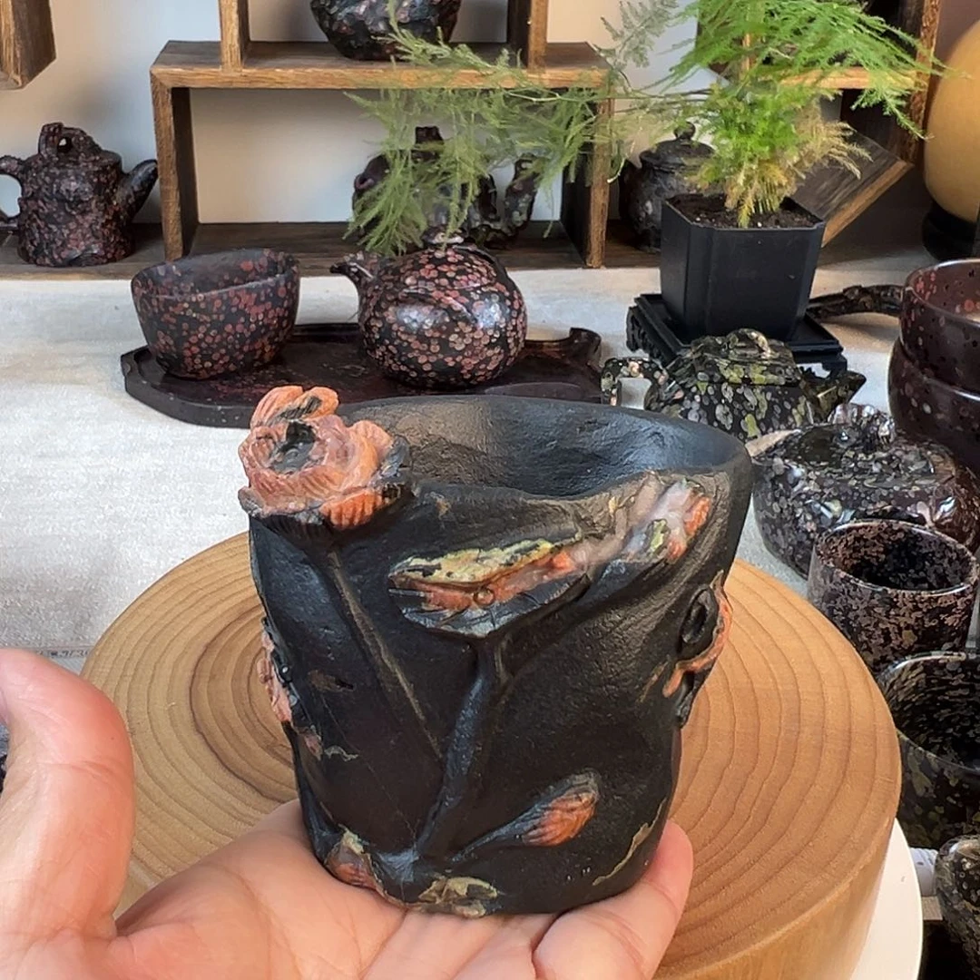 齐***阁梅花玉随形杯精品