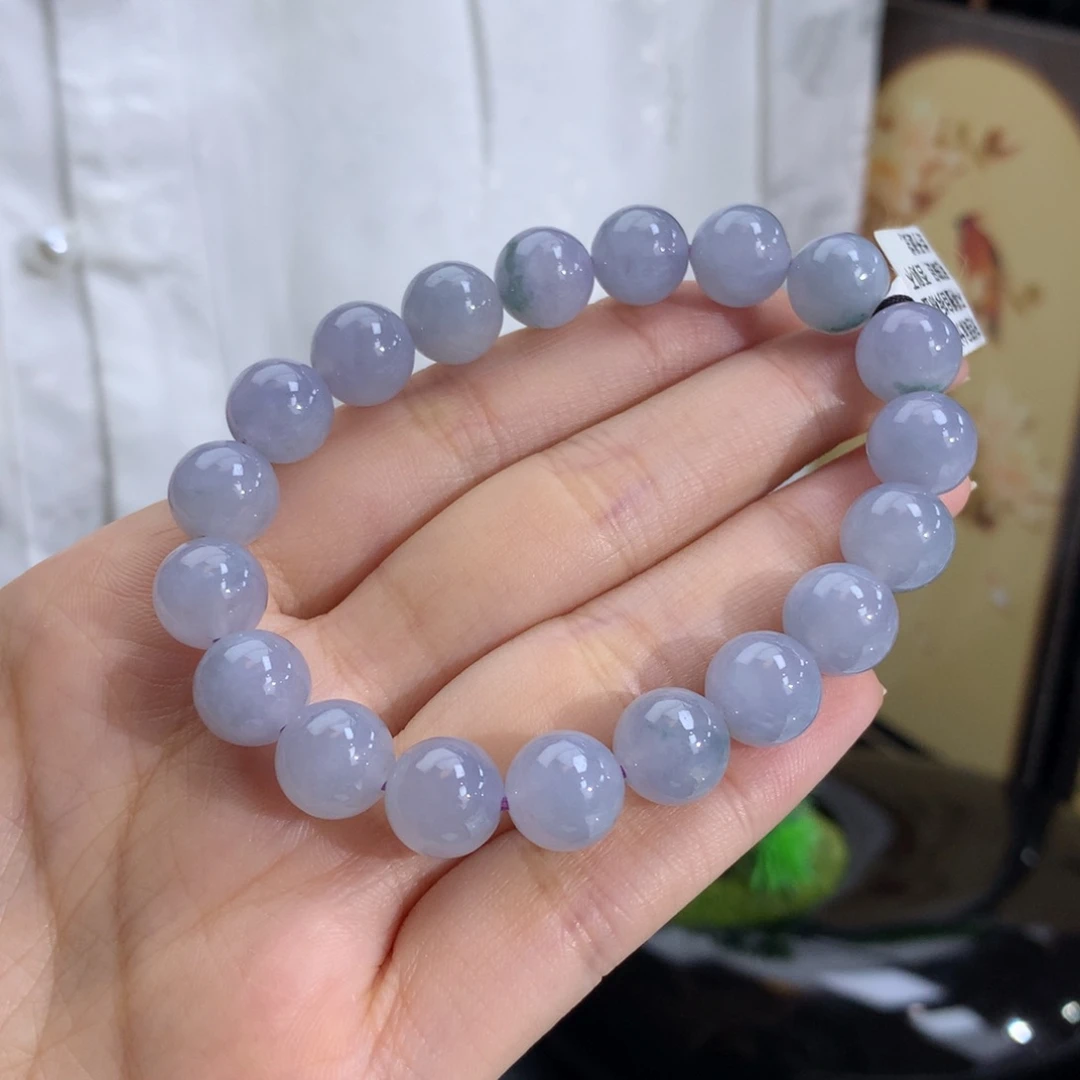 未镶嵌手链翡翠卡10冰润紫底飘花