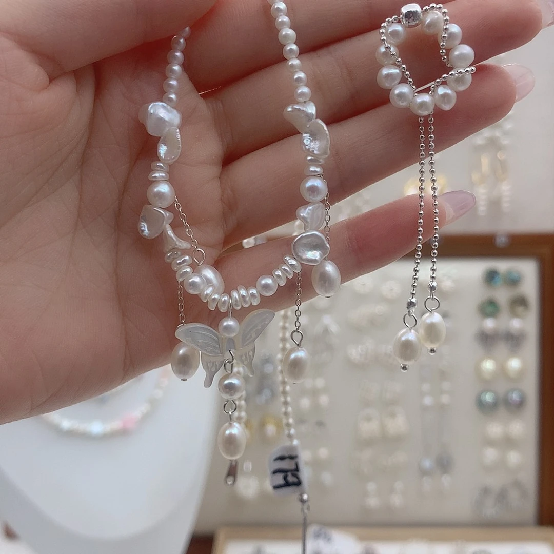 银S925镶嵌耳饰淡水珍珠