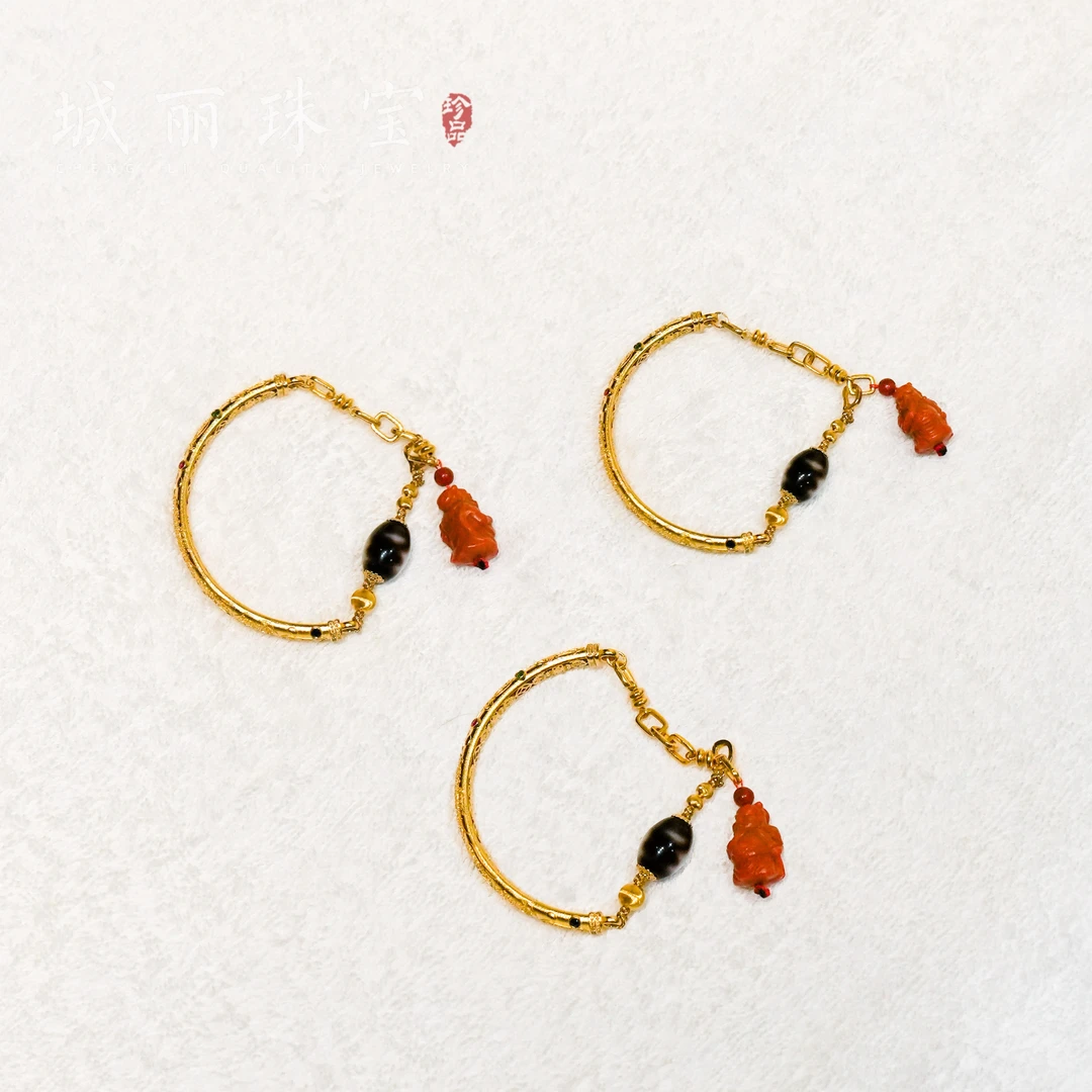 发一条【城丽珠宝】18K乾坤总护迎才神王炸手链/条（多样发货）KJ-879