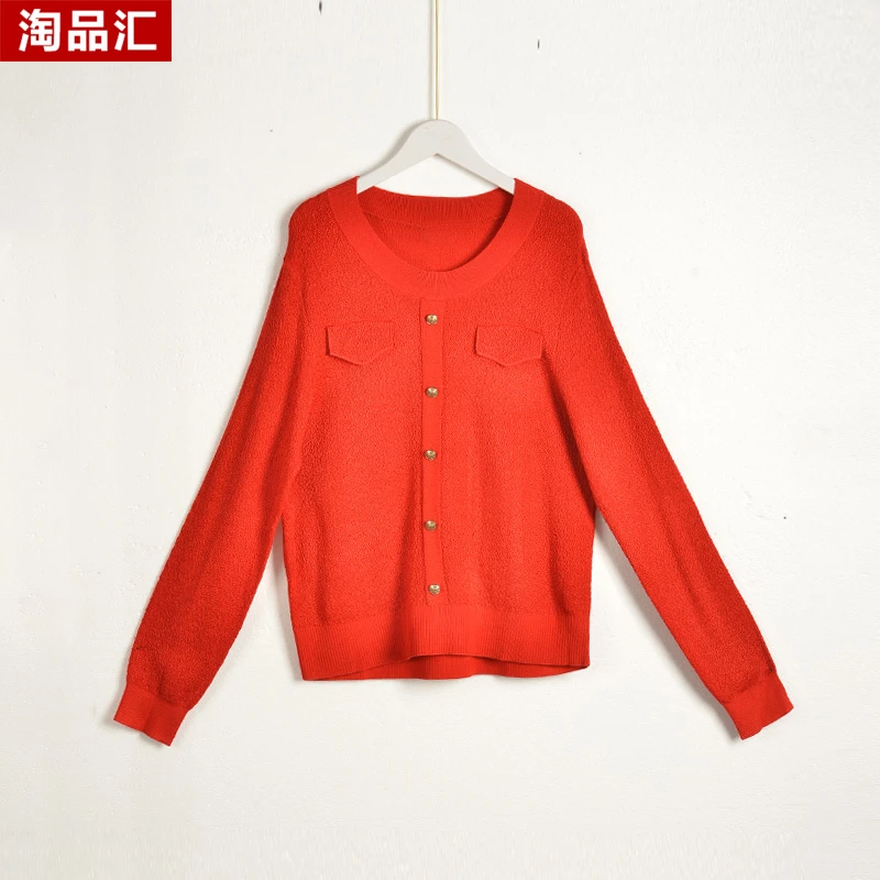 GPE2【专柜捡漏】中高端时尚女装DQB-针织毛衫1074-红色