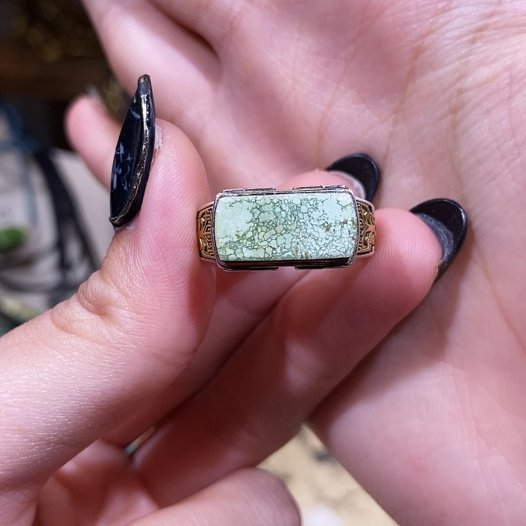 绿松石银S925镶嵌戒指L****看