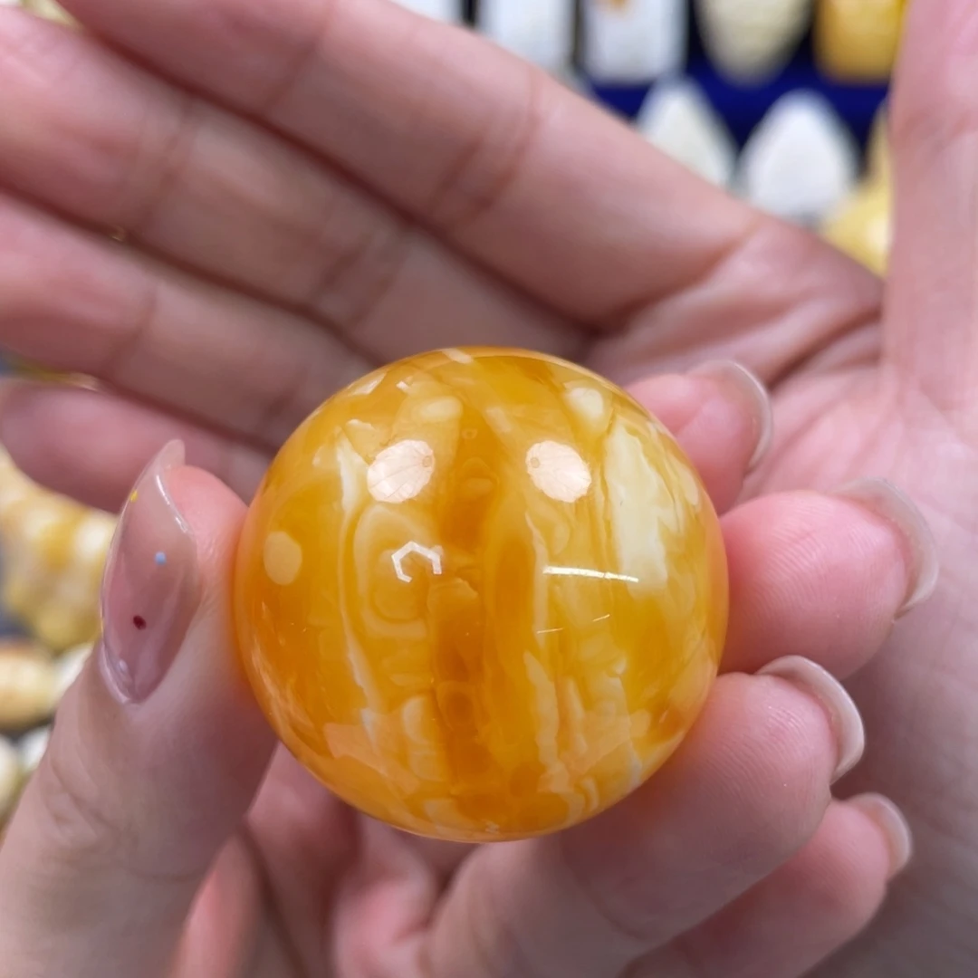 裸石蜜蜡未镶嵌琥珀蜜蜡珠子卡33mm