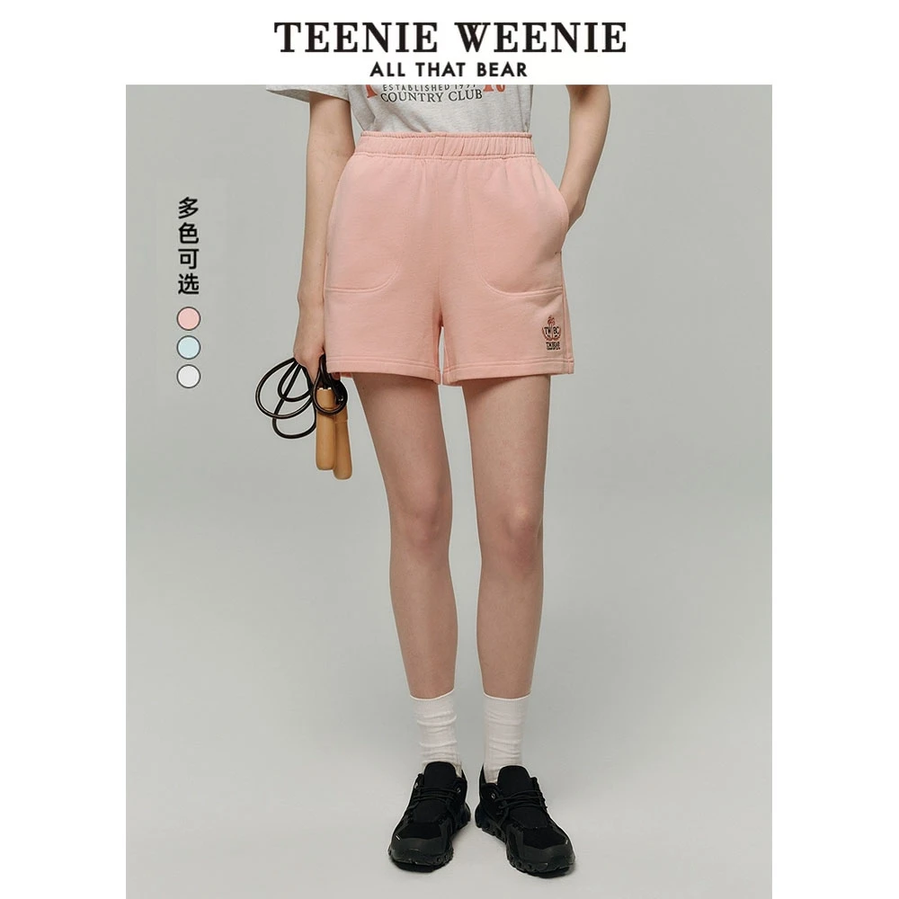 *TeenieWeenie小熊25春夏新款休闲运动松紧舒适短裤女TTTM256305N