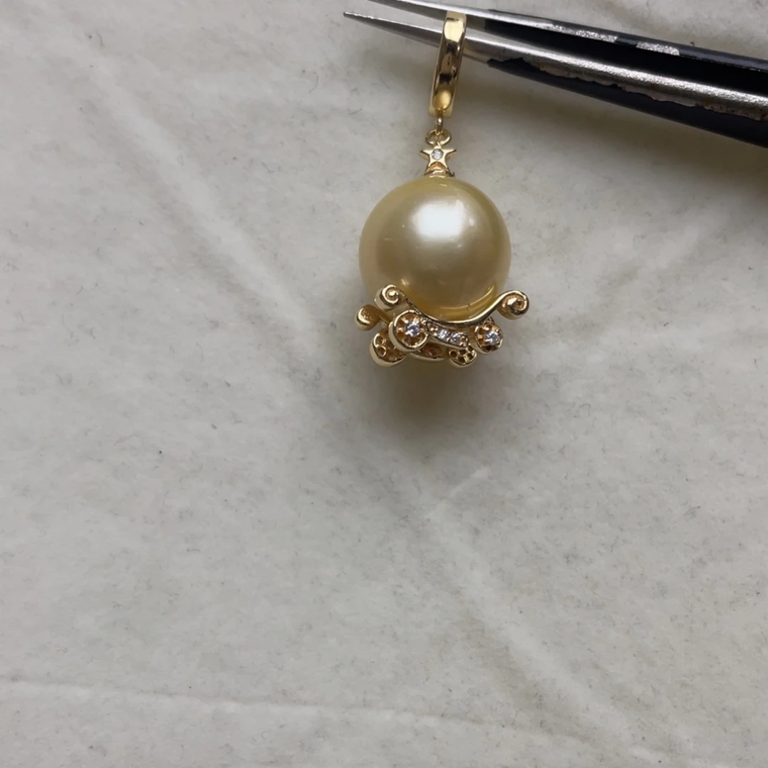 海水珍珠银S925镶嵌吊坠(不含链)