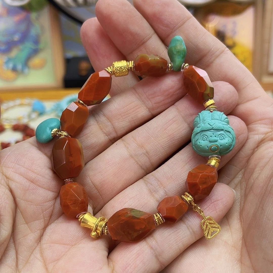 手链18K金镶嵌南红玛瑙