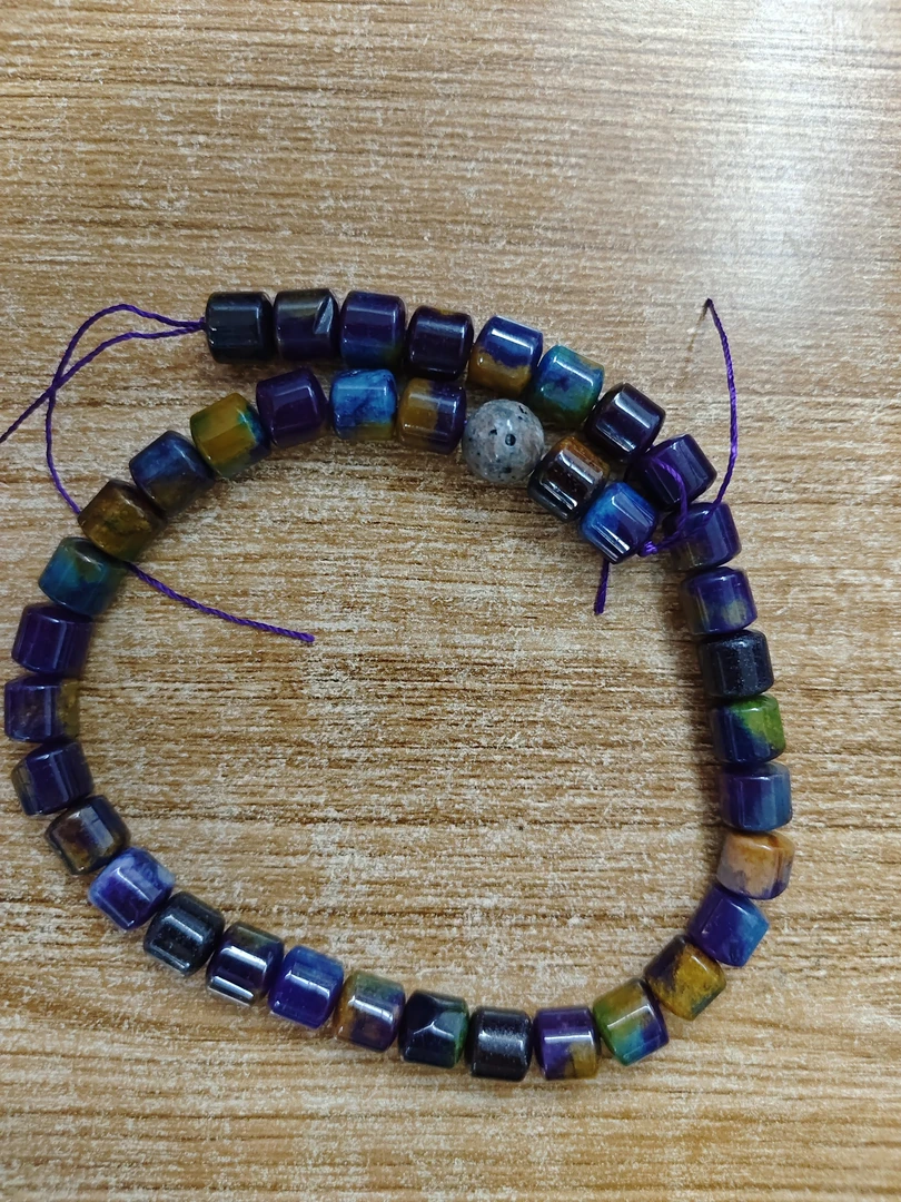 580号精品紫色桶珠卡10mm半成品链子