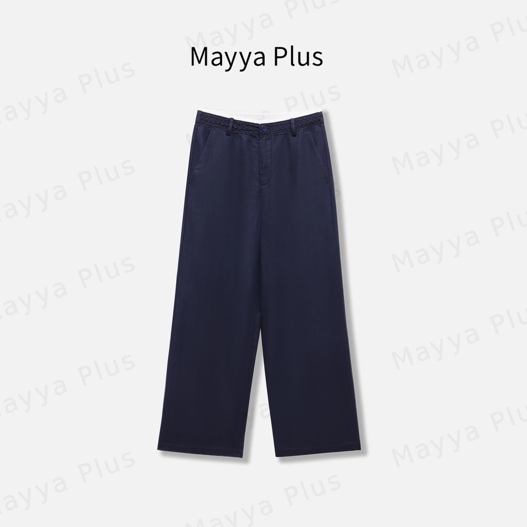 【长腿麻裤】Mayya Plus麦芽定制高级感休闲直筒裤亚麻裤子32527906