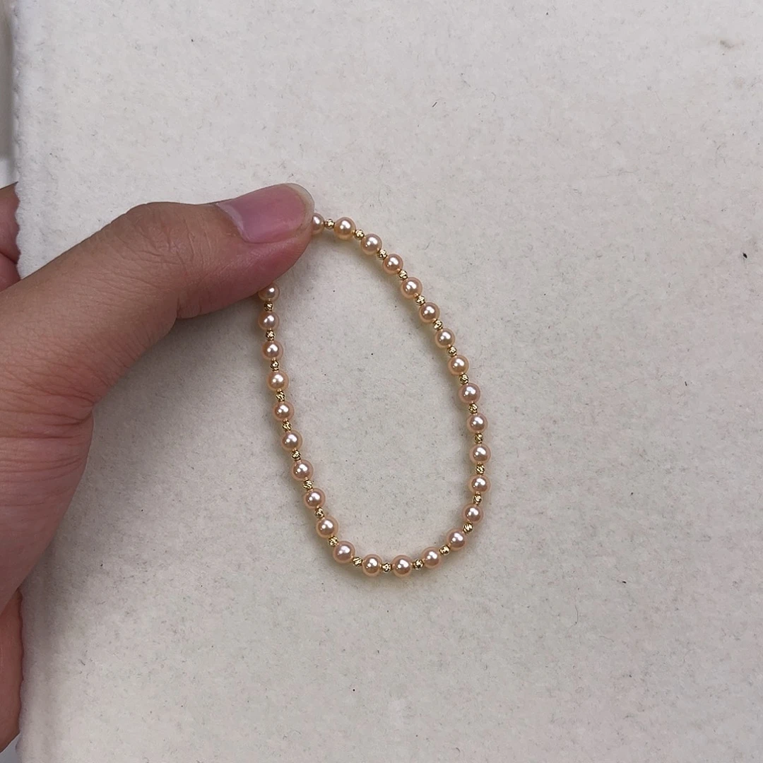 18K金镶嵌手绳淡水珍珠