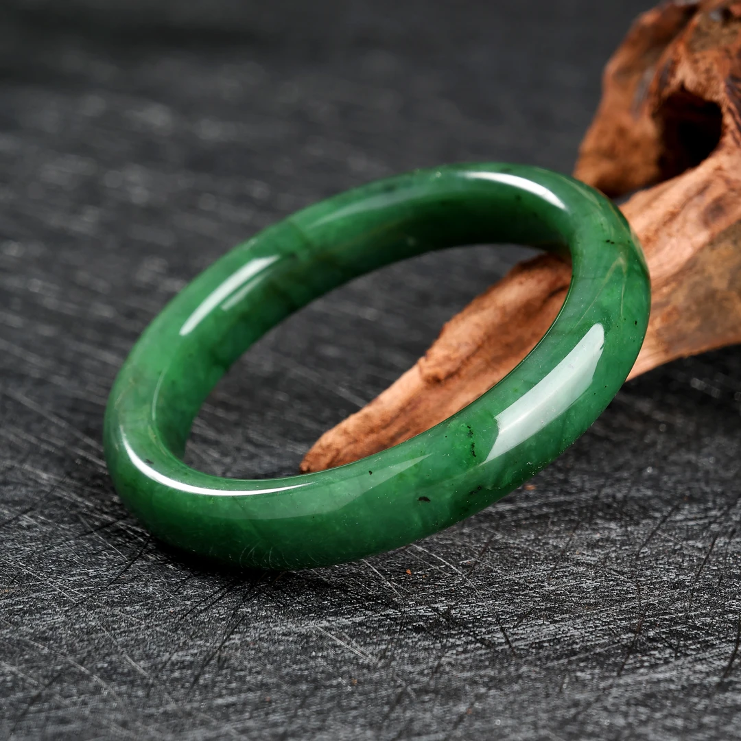 【青荷承露】 和田玉54-62碧玉手镯时尚玉多样性发一精美百搭女士