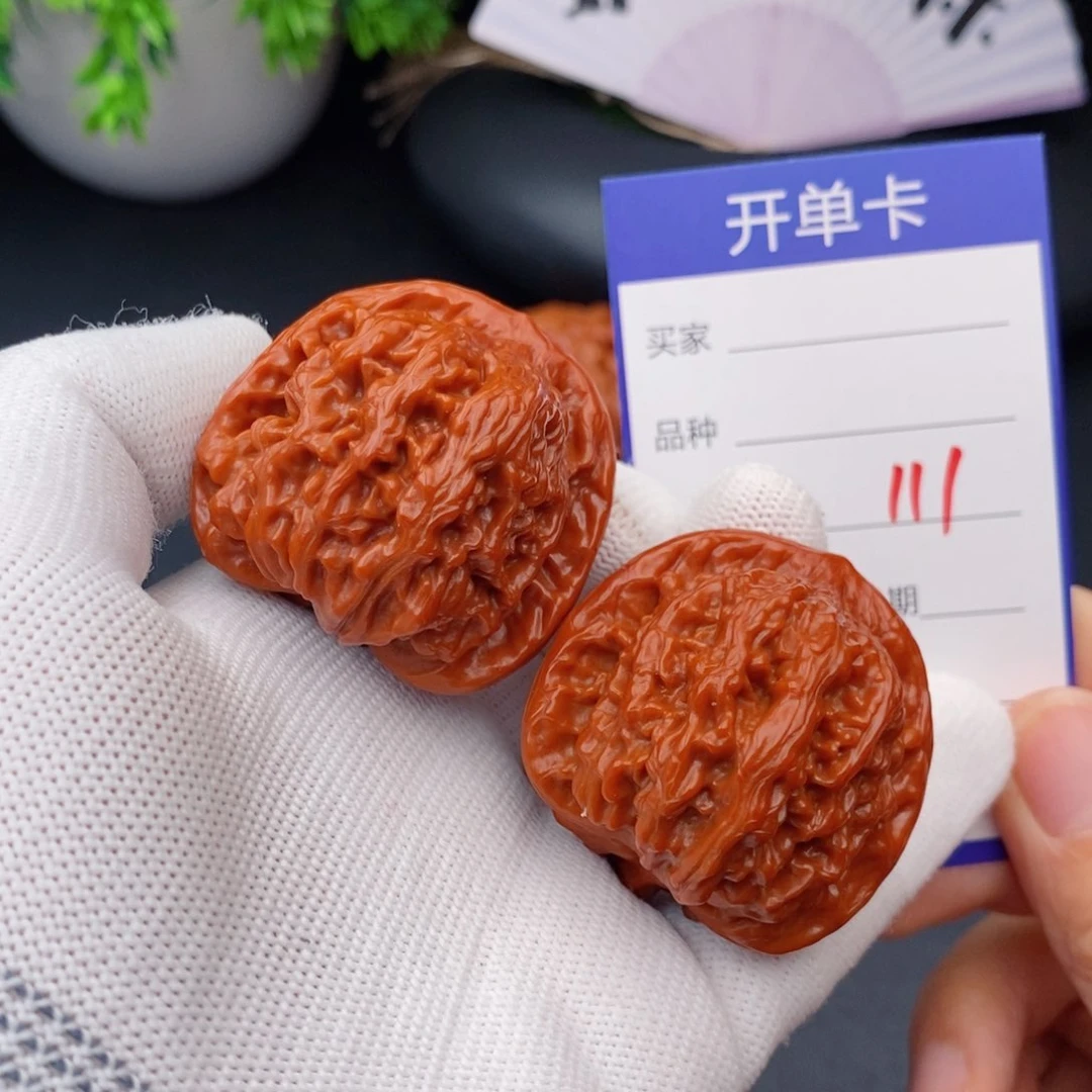 文玩核桃把件41红狮子111