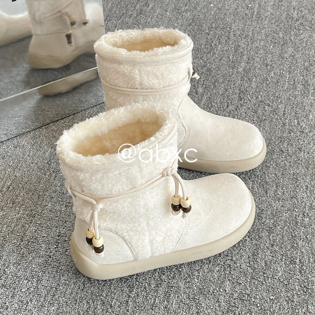 加绒雪地靴女款爆款2025新款冬季保暖棉鞋厚底短靴休闲百搭毛毛鞋