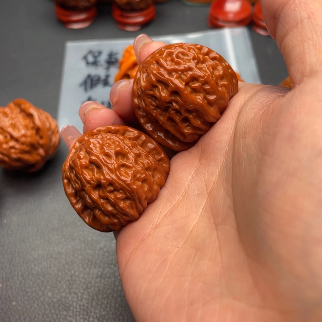 把件文玩核桃白狮子
