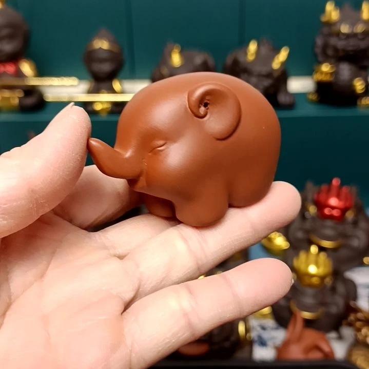 茶宠紫砂大象茶宠摆件
