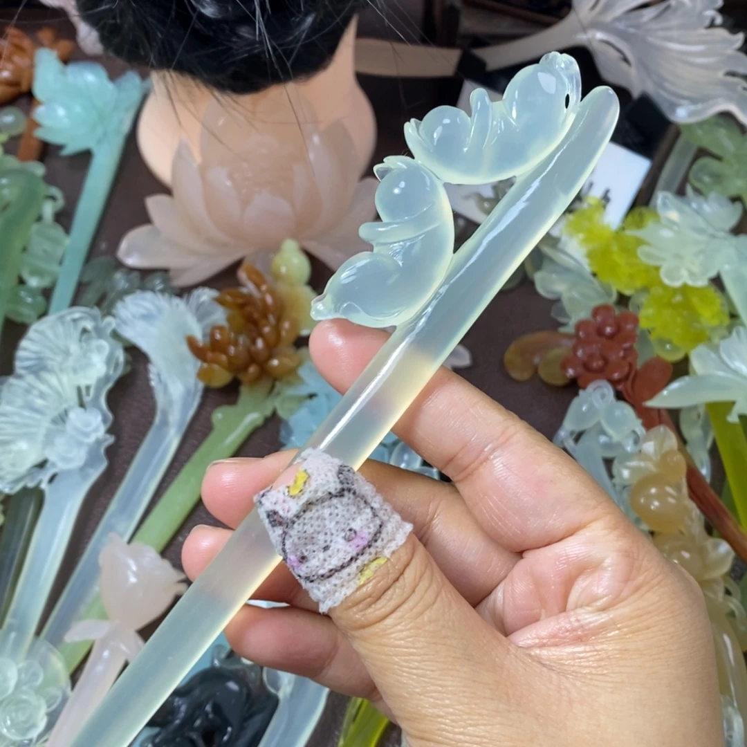 蛇纹石玉未镶嵌发饰