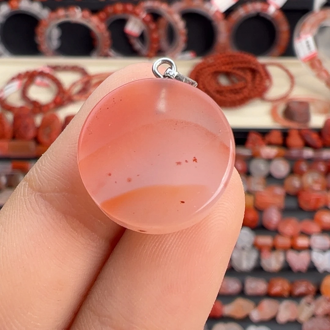 南红玛瑙未镶嵌颈饰圆牌