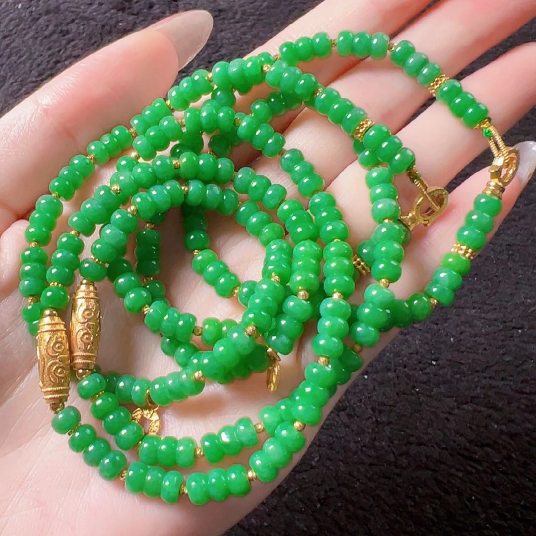 翡翠18K金镶嵌颈饰签收后24小时鉴赏期，过时不退