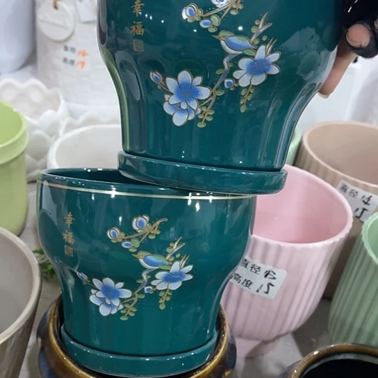 多肉绿植陶瓷花盆9.9包邮